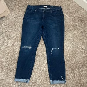 Loft Curvy Skinny Ripped Jeans
